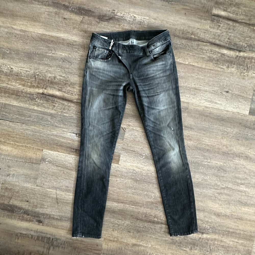 R13 Tab Front Black Jeans Size 25